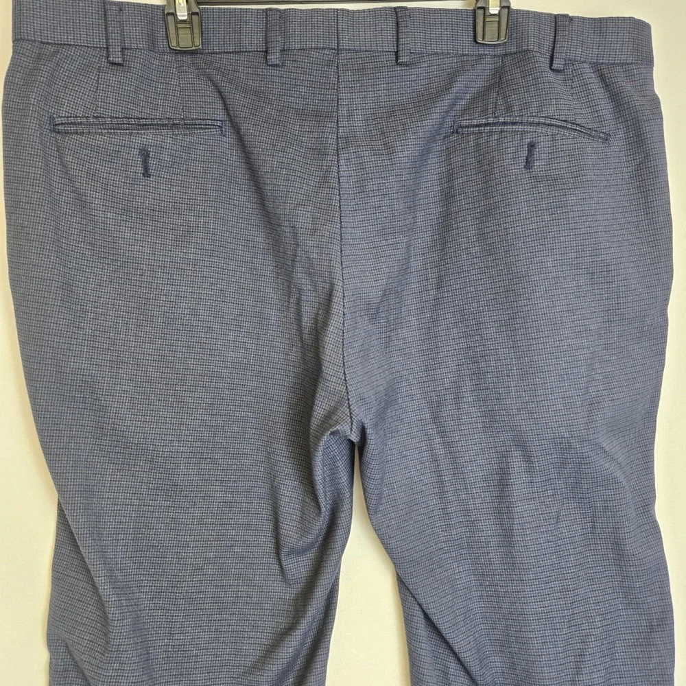 Lauren Ralph Lauren Micro Check Plaid‎ Pleated Chino Pants Blue Black P42W x 30L